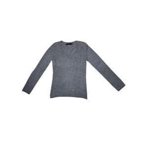 GALERIES LAFAYETTE Vintage Size 0 Grey Cashmere V-Neck Knit Top – Early 2000s